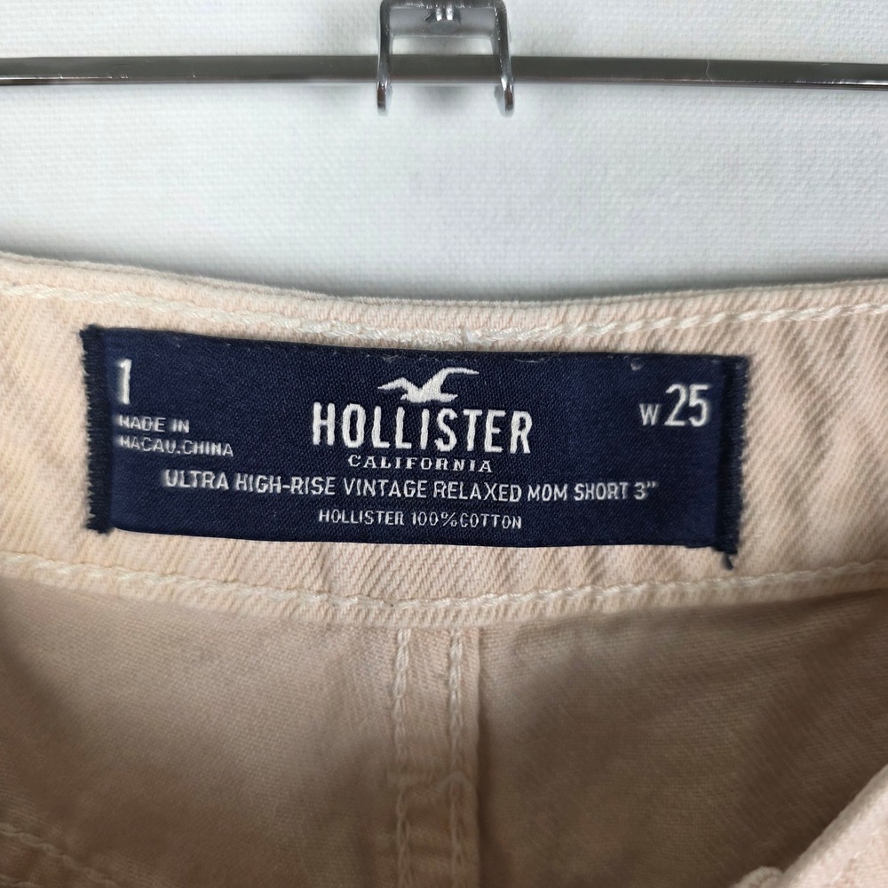 Hollister Ultra High-Rise Vintage Relaxed Mom Shorts Peach Pink Size 1 W25 3" - Picture 5 of 6